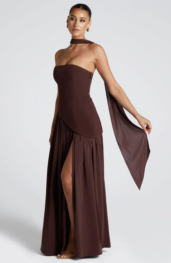 CORSET SLIT MAXI DRESS FOR WOMEN