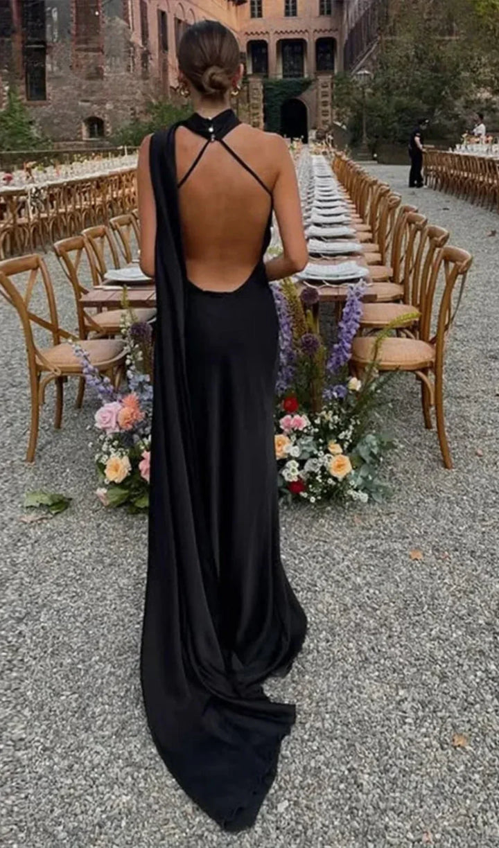 ONE-SHOULDER DRAPED GOWN FOR WOMEN