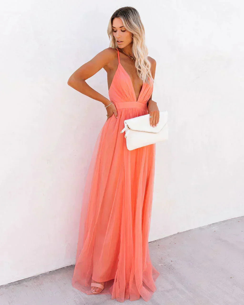 BACKLESS MAXI DRESS FOR WOMEN