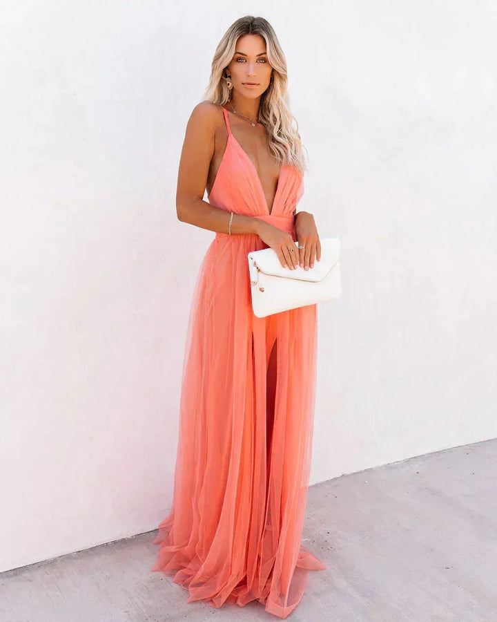 BACKLESS MAXI DRESS FOR WOMEN