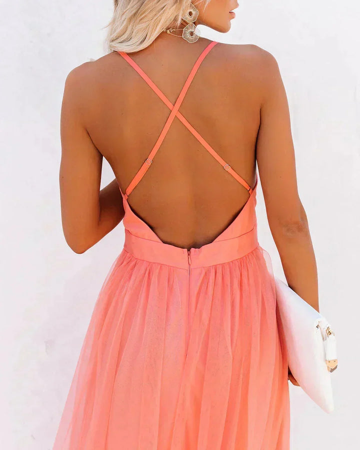BACKLESS MAXI DRESS FOR WOMEN