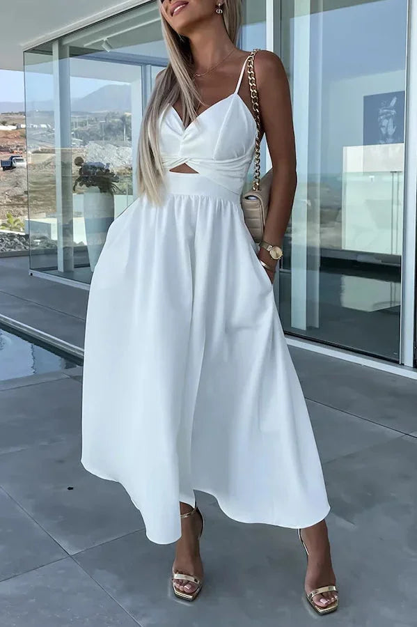 WRAP MIDI DRESS WITH FRONT SLIT FOR WOMEN