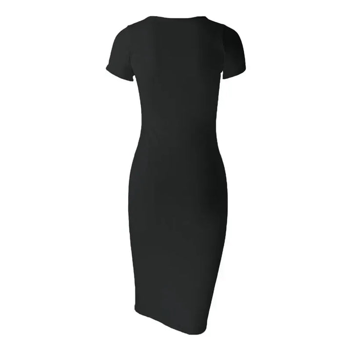 FITTED SHORT-SLEEVE MIDI DRESS FOR WOMEN