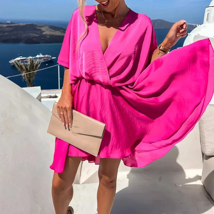WRAP-EFFECT MINI DRESS FOR WOMEN