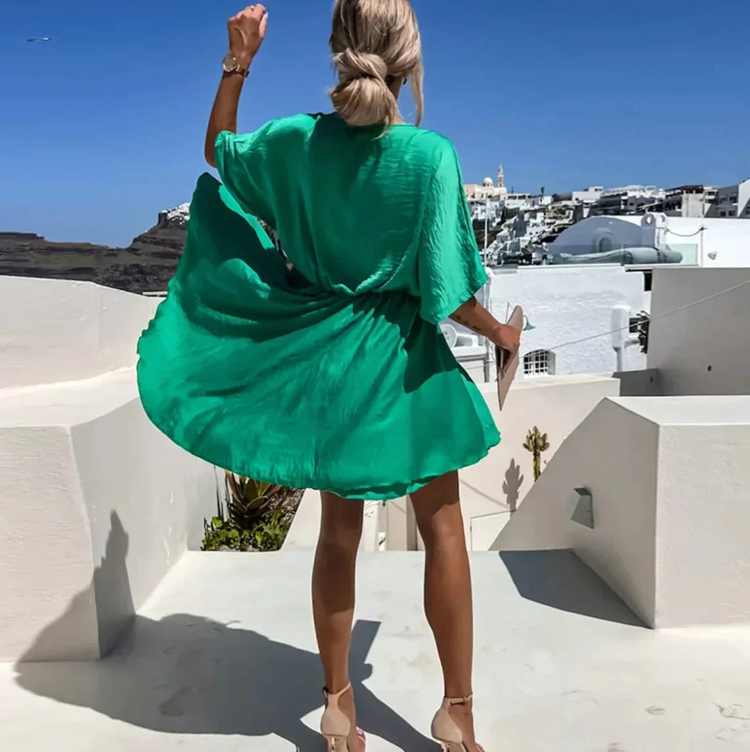 WRAP-EFFECT MINI DRESS FOR WOMEN