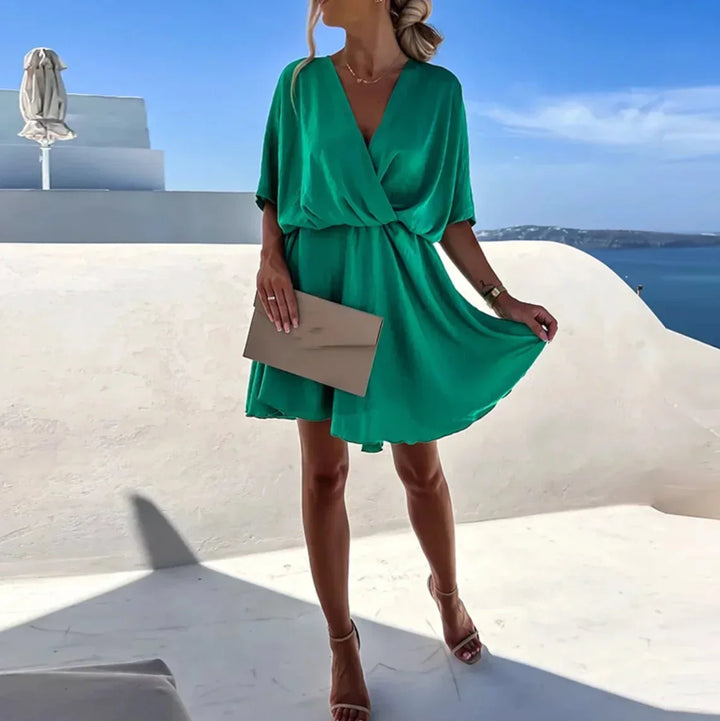WRAP-EFFECT MINI DRESS FOR WOMEN