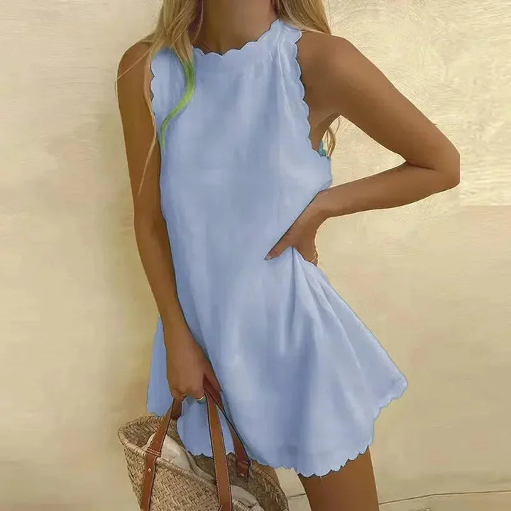 SCALLOP HEM MINI DRESS FOR WOMEN