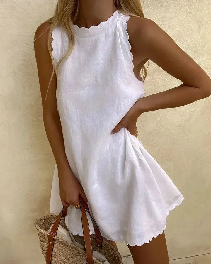 SCALLOP HEM MINI DRESS FOR WOMEN