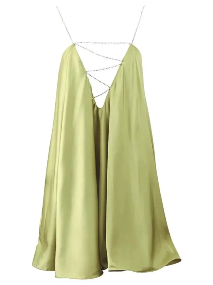 CHAIN-EMBELLISHED MINI DRESS FOR WOMEN