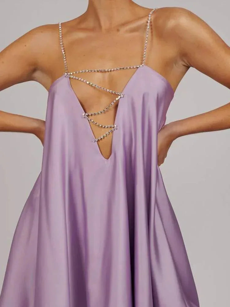 CHAIN-EMBELLISHED MINI DRESS FOR WOMEN