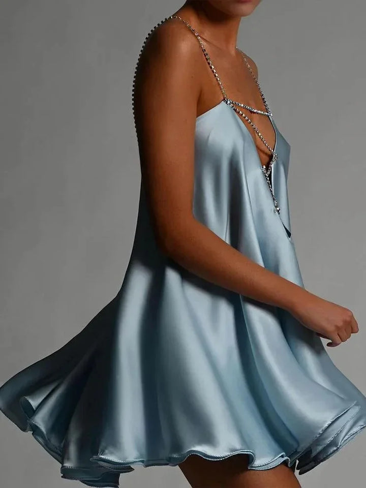 CHAIN-EMBELLISHED MINI DRESS FOR WOMEN