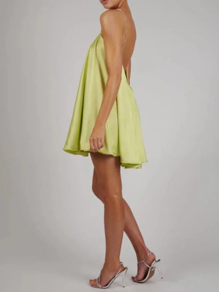 CHAIN-EMBELLISHED MINI DRESS FOR WOMEN