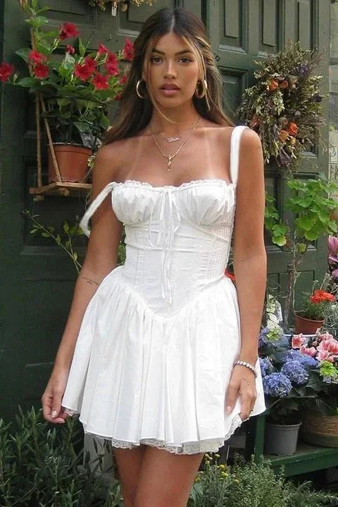 RUCHED NECKLINE MINI DRESS FOR WOMEN