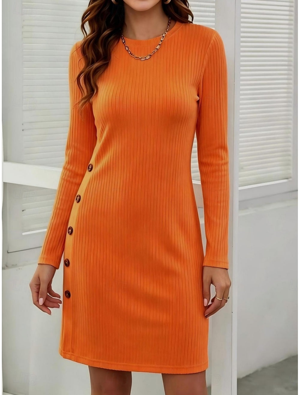 RIBBED KNIT BODYCON DRESS FOR WOMEN