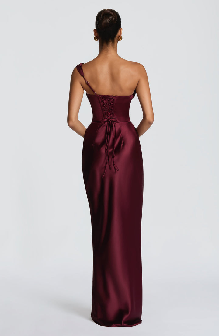 ASYMMETRIC LACE-UP MAXI DRESS FOR WOMEN