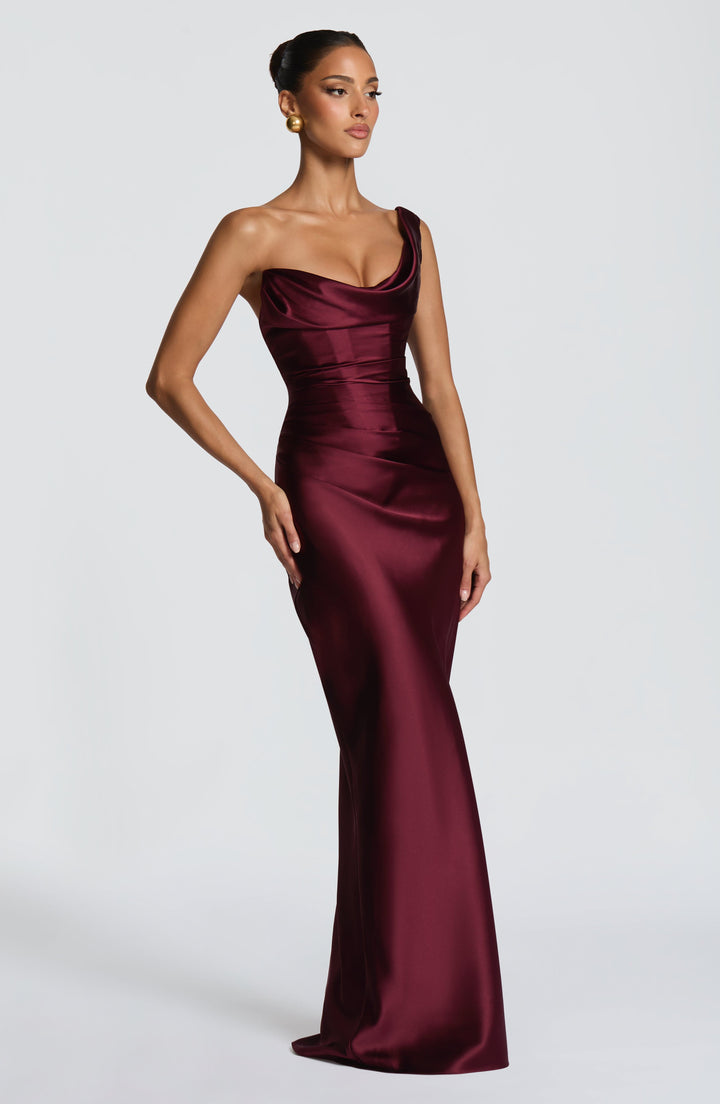 ASYMMETRIC LACE-UP MAXI DRESS FOR WOMEN