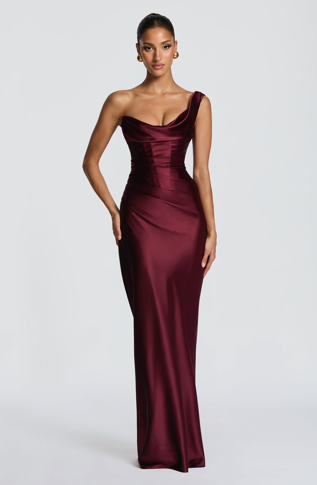 ASYMMETRIC LACE-UP MAXI DRESS FOR WOMEN