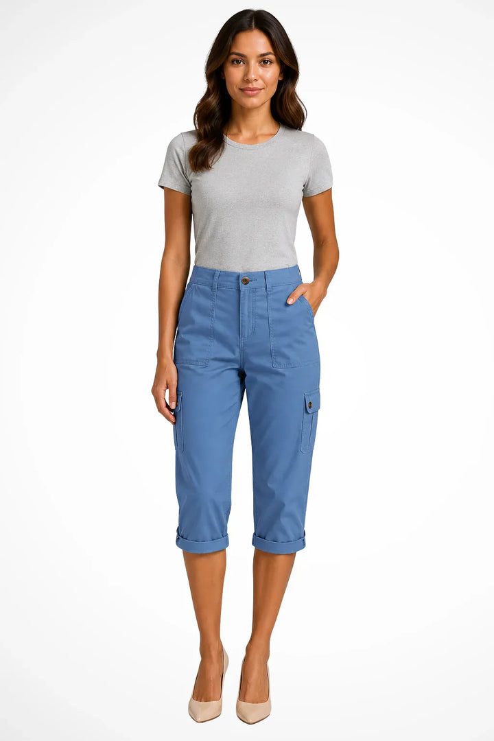CARGO POCKET CAPRI PANTS FOR WOMEN