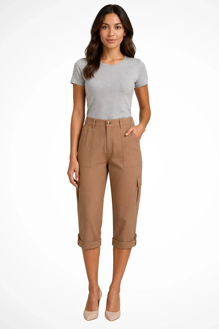 CARGO POCKET CAPRI PANTS FOR WOMEN