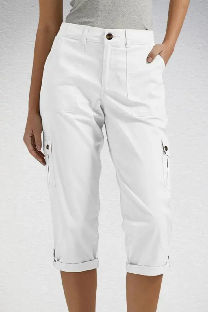 CARGO POCKET CAPRI PANTS FOR WOMEN