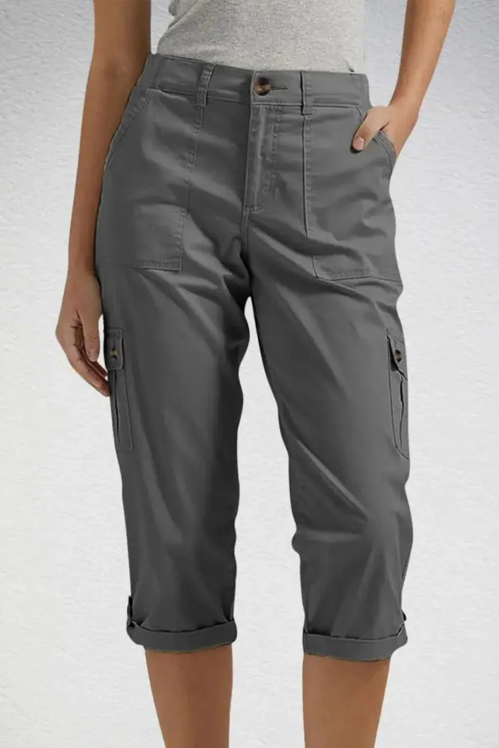 CARGO POCKET CAPRI PANTS FOR WOMEN