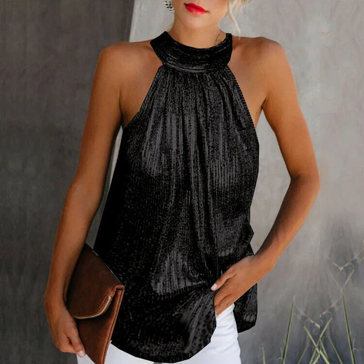SHIMMER HALTER TOP FOR WOMEN